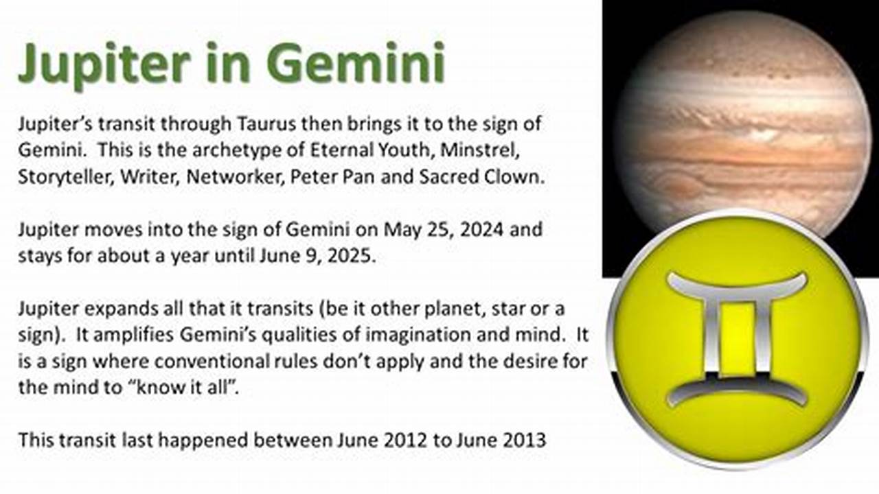 Jupiter Enters Gemini 2024