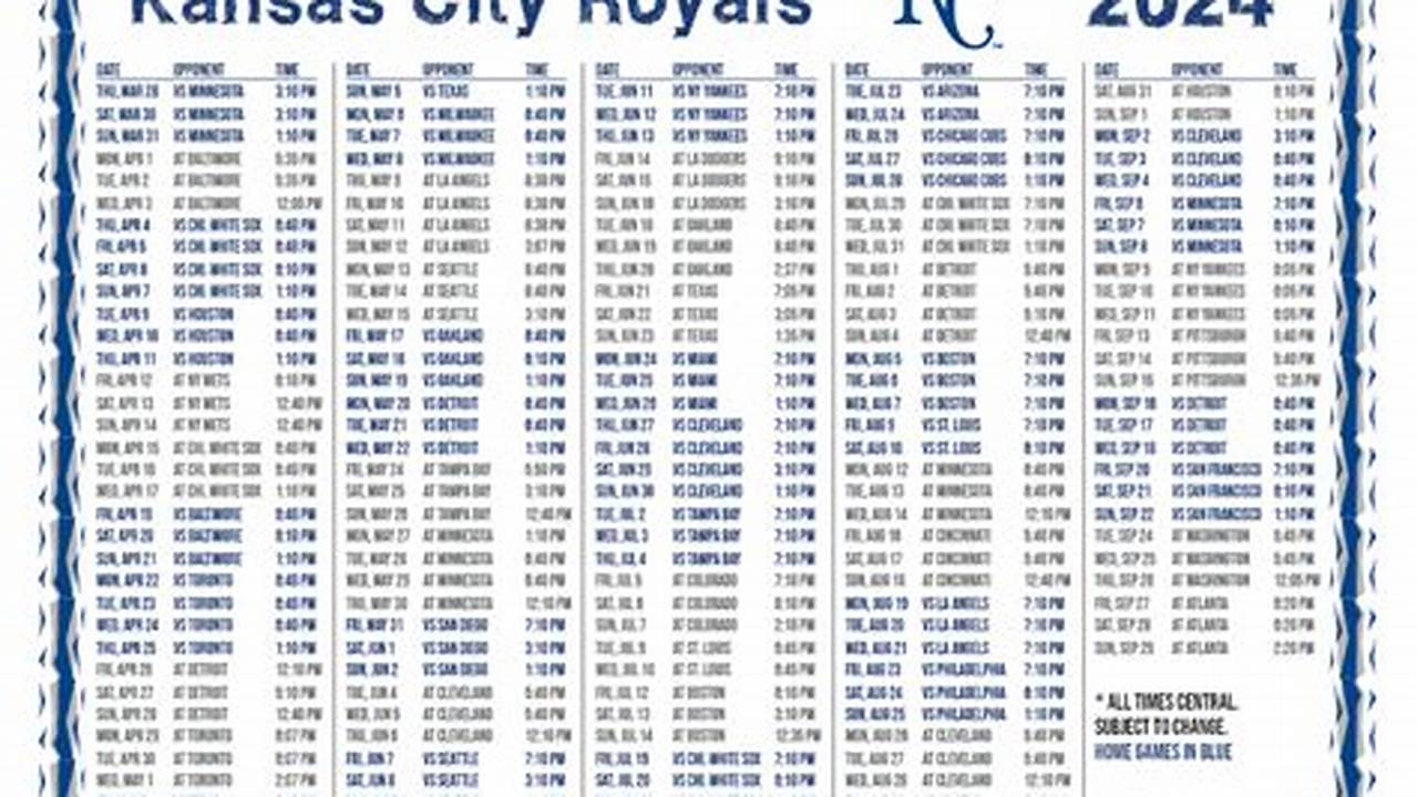 Kansas City 2024 Schedule