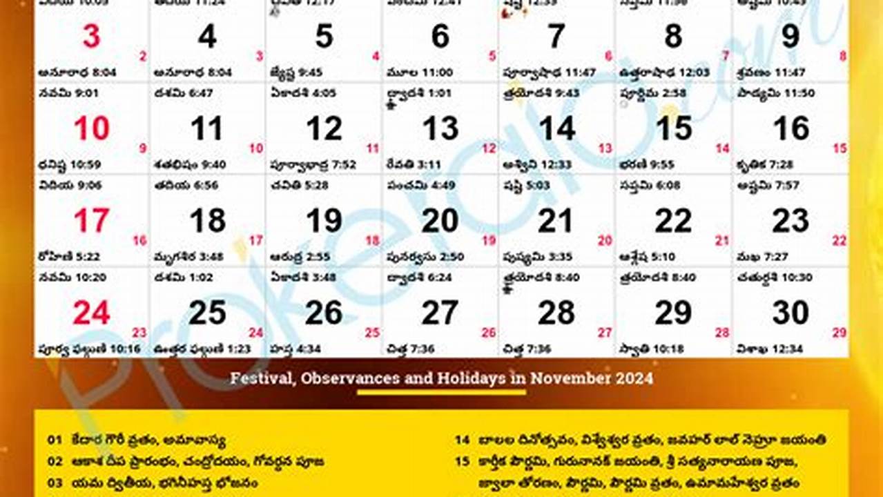 Karthika Masam 2024 Telugu Calendar Download