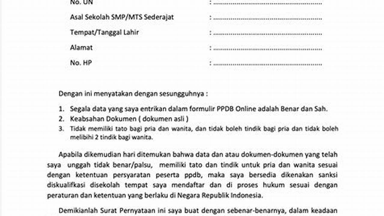 Keabsahan, Contoh Surat