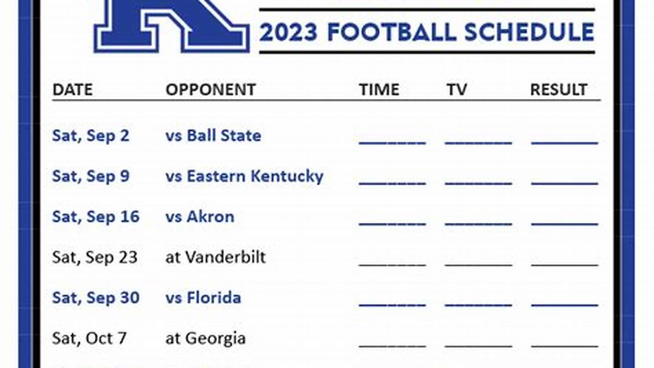 Kentucky Wildcat Football Schedule 2024