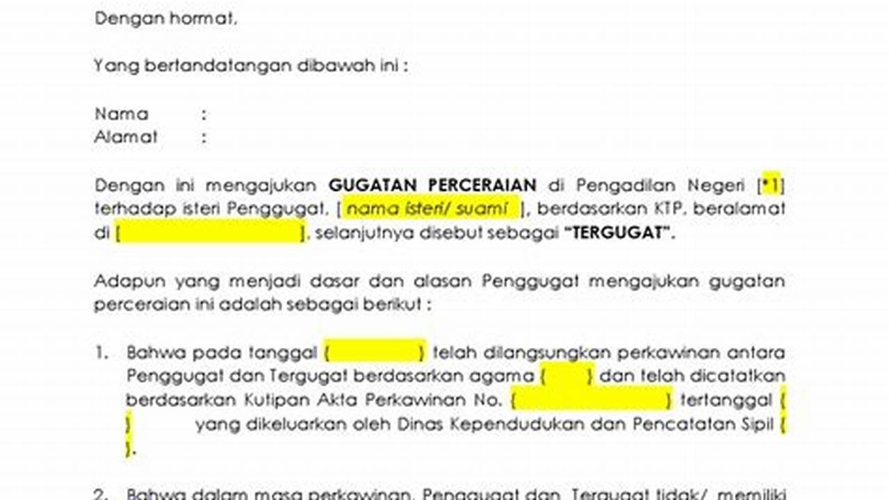 Kesimpulan, Contoh Surat