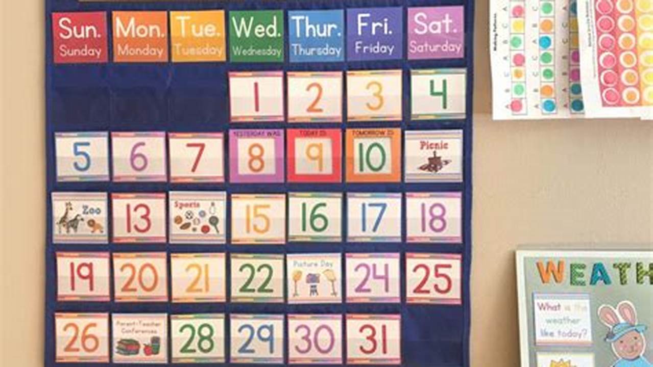 Kindergarten Calendar Pocket Chart