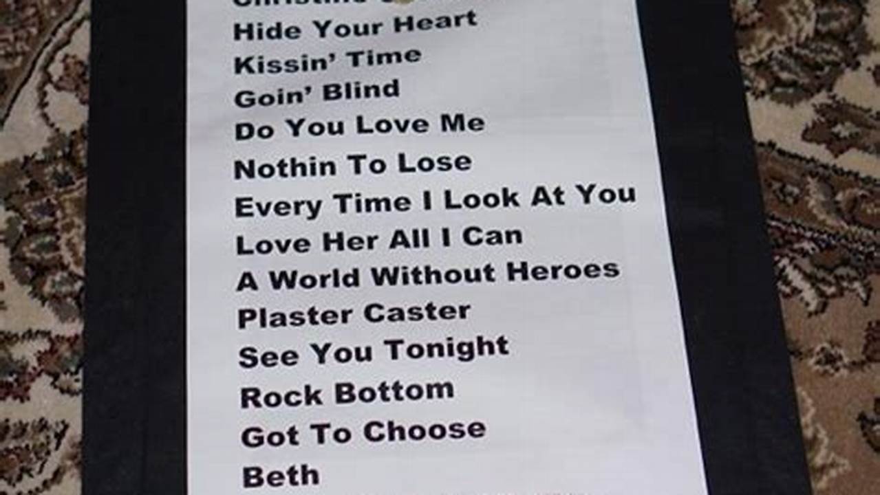 Kiss 2024 Tour Setlist