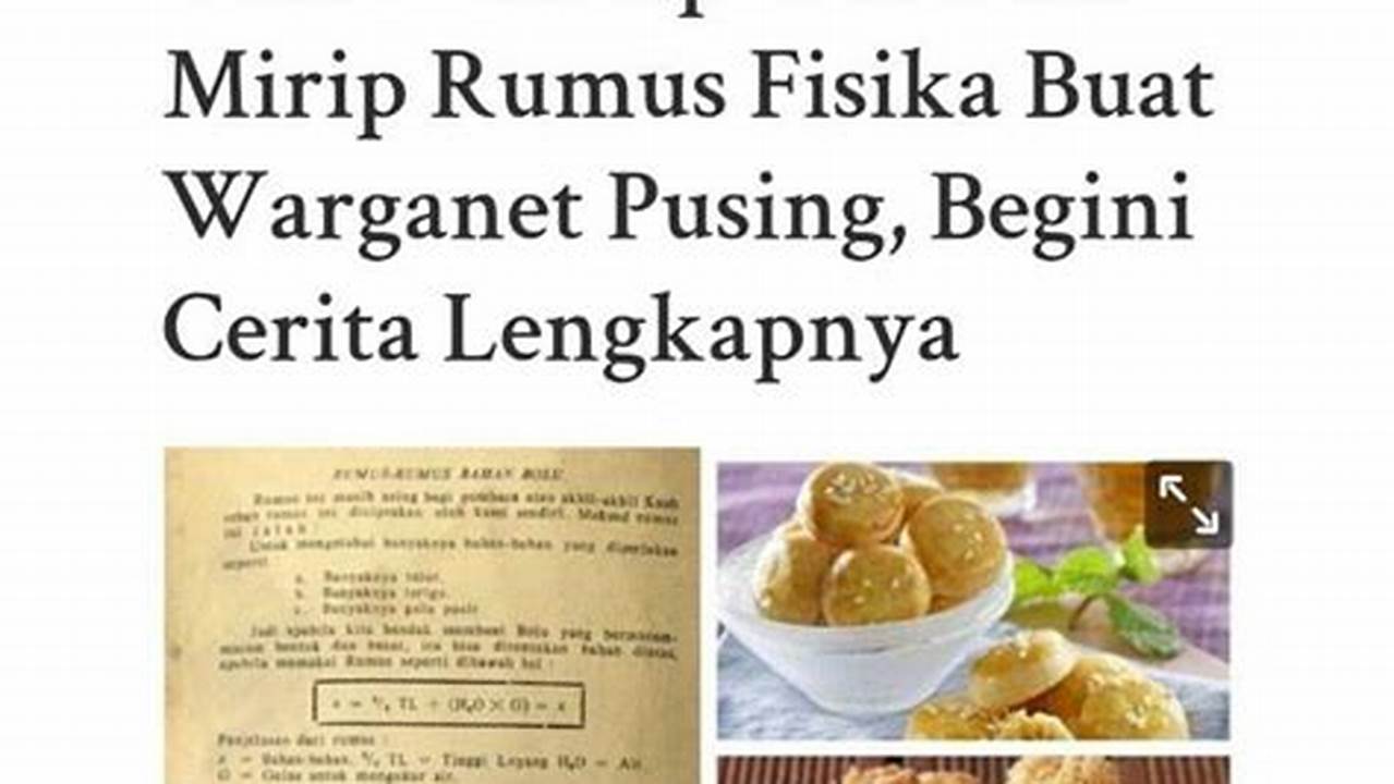 Konsistensi, Resep