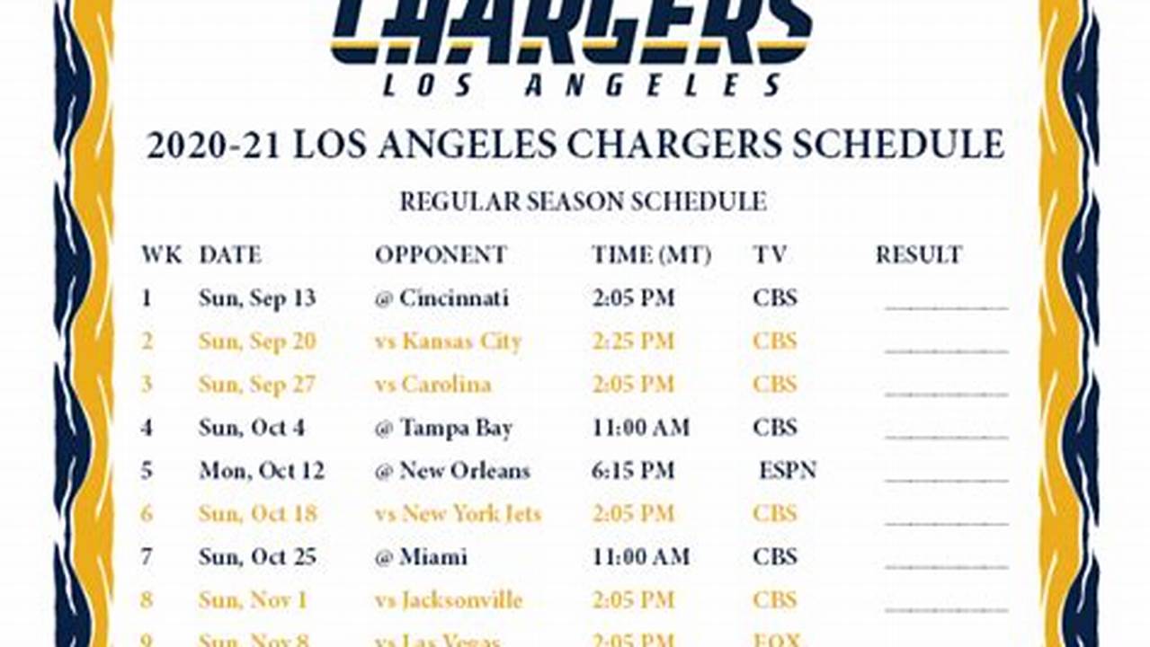 La Chargers 2024 Schedule