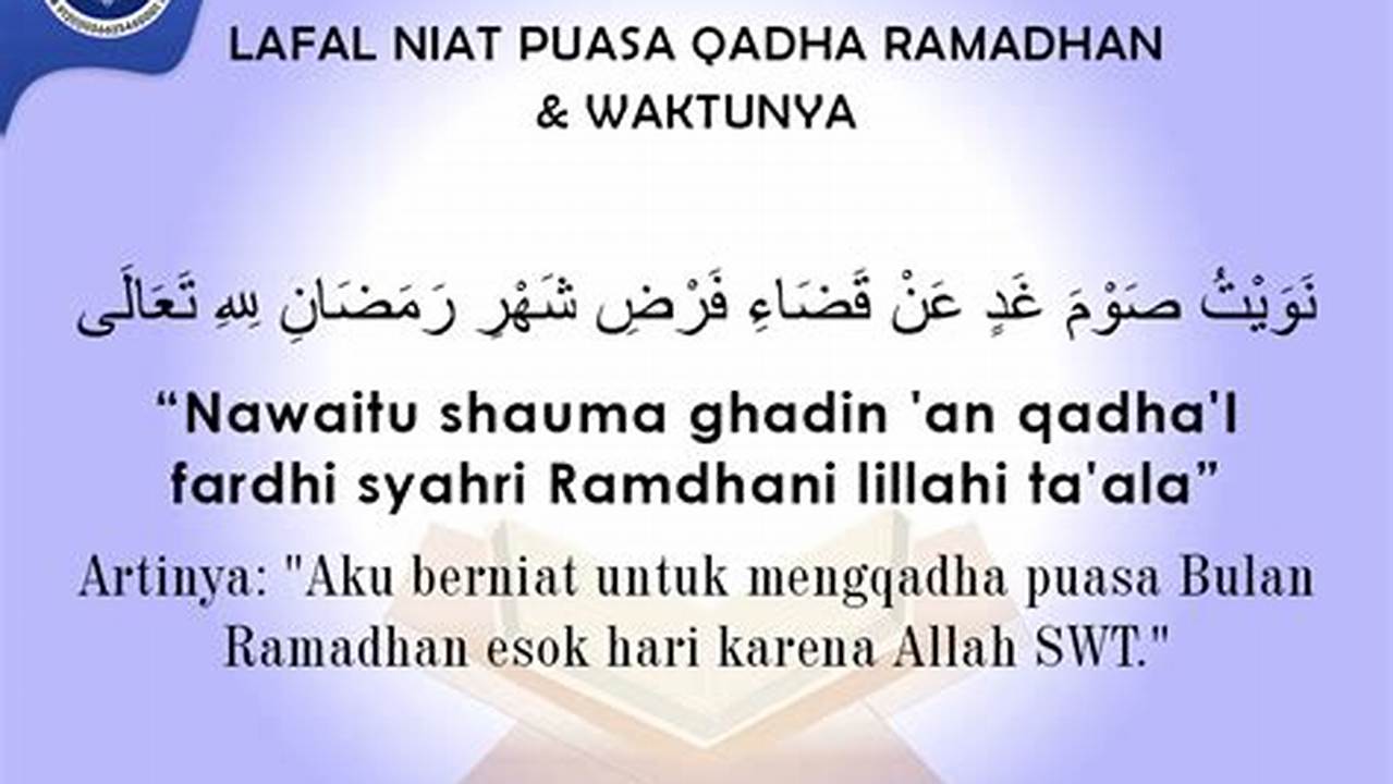 Lafal Niat, Ramadhan