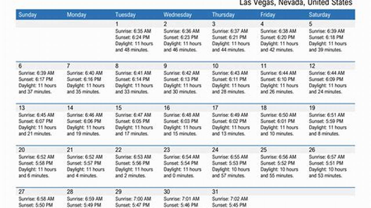 Las Vegas Calendar October 2024