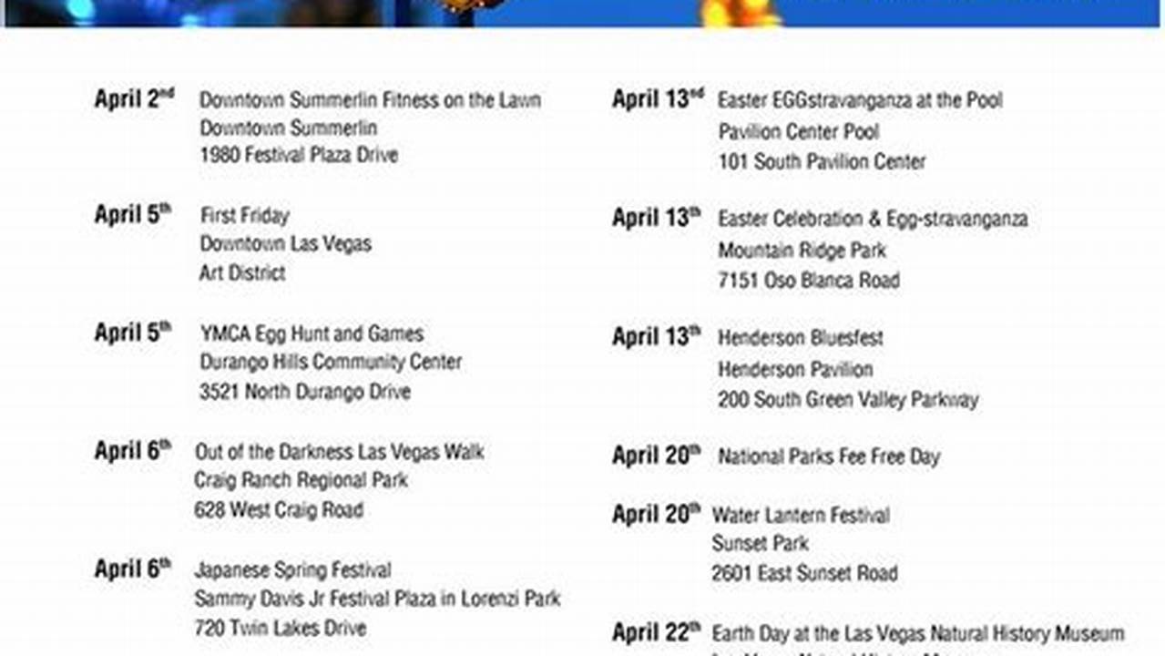 Las Vegas Local Events Calendar