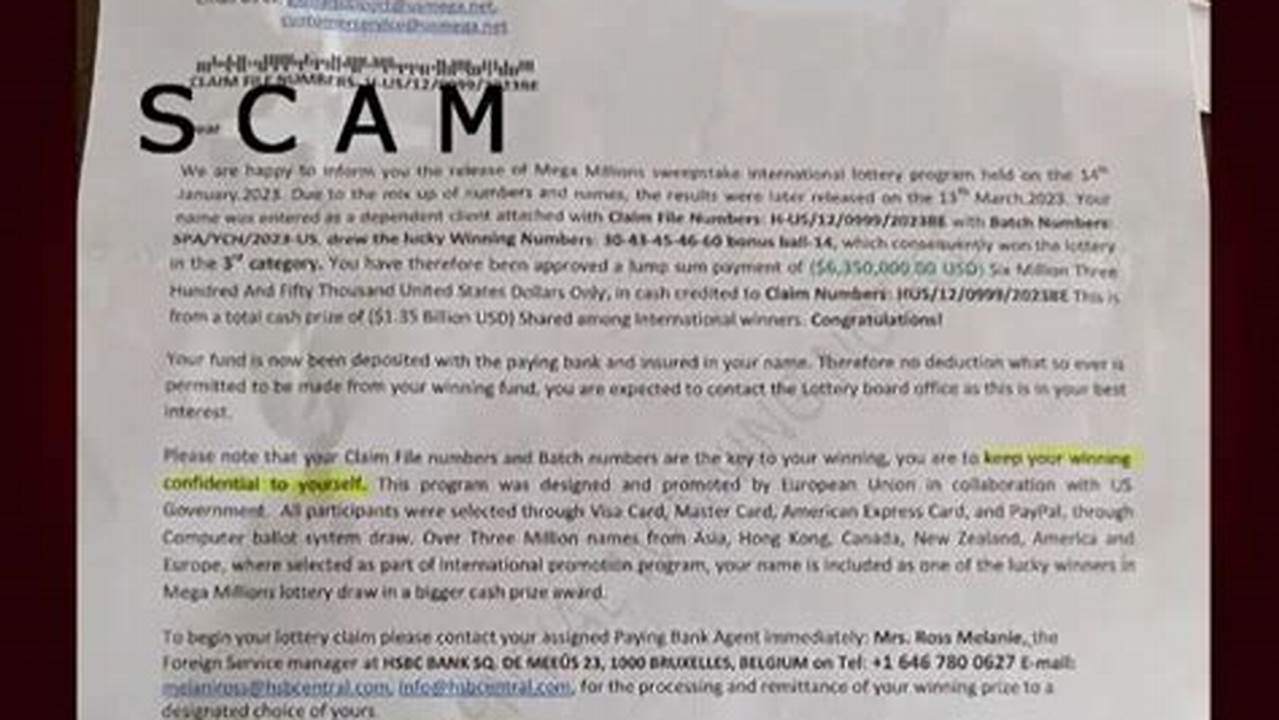 Learn More To Protect Yourself From Scammers Fraudulently Using The Mega Millions Name., 2024