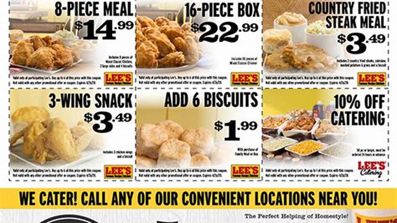 Lee's Chicken Coupons 2024 Printable