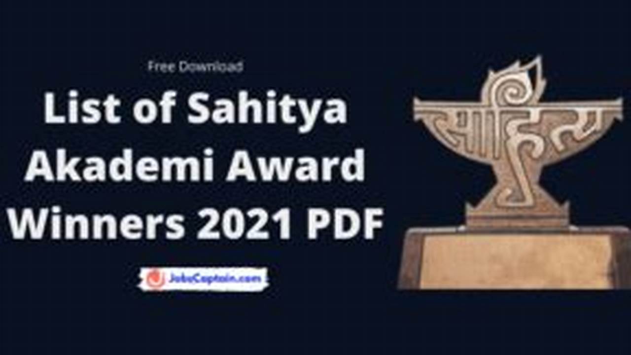 List Of Hindi Sahitya Akademi Awardees Since 1955 Till Date, 2024