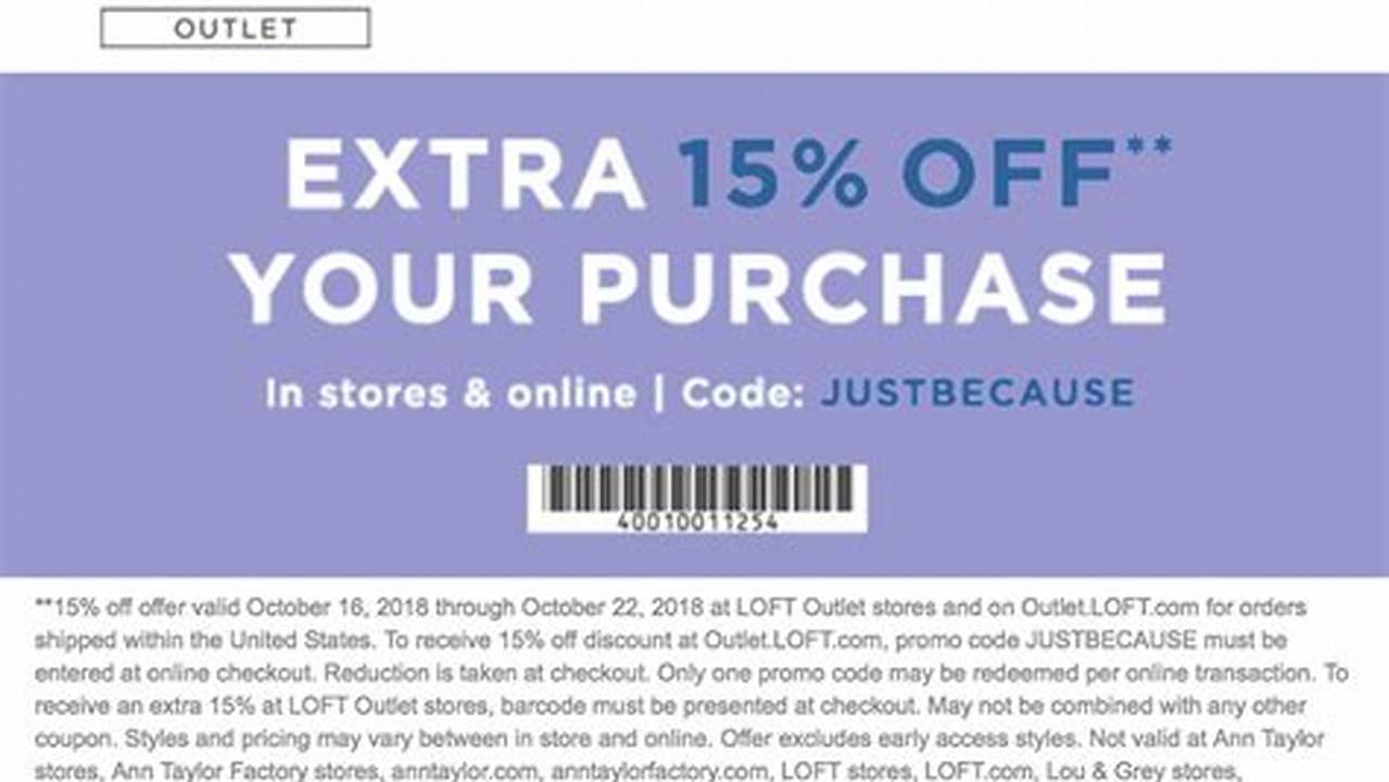 Loft Outlet Coupons 2024