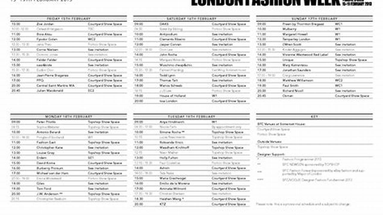 London Fashion Week 2024 Dates