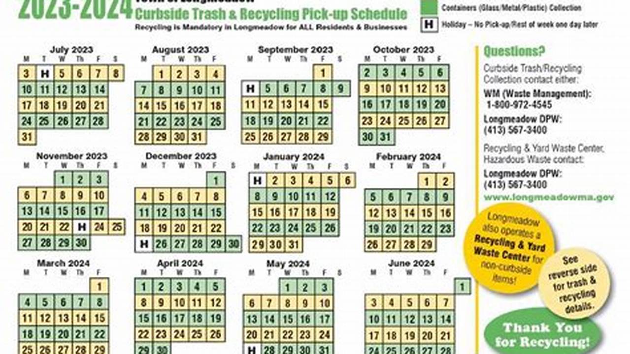 Longmeadow Recycling Schedule 2024 Schedule