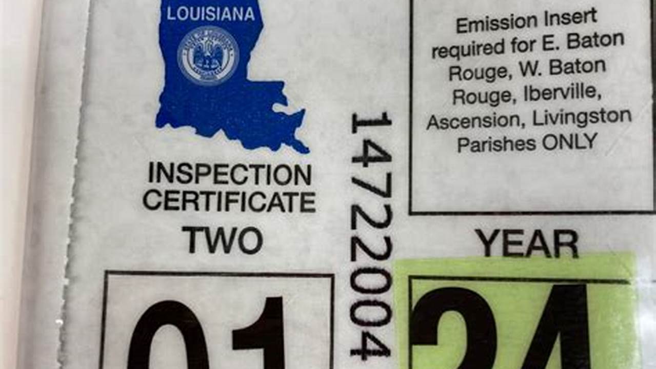 Louisiana Inspection Sticker 2024