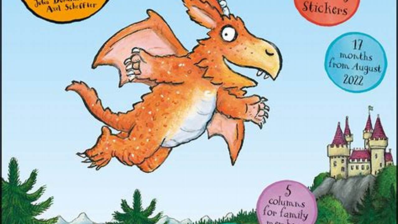 Made Exclusively For Calendar Club, The Julia Donaldson, Zog Family Planner For 2024 Is A Bright And Fun Way To Organise A Busy Family Schedule!, 2024