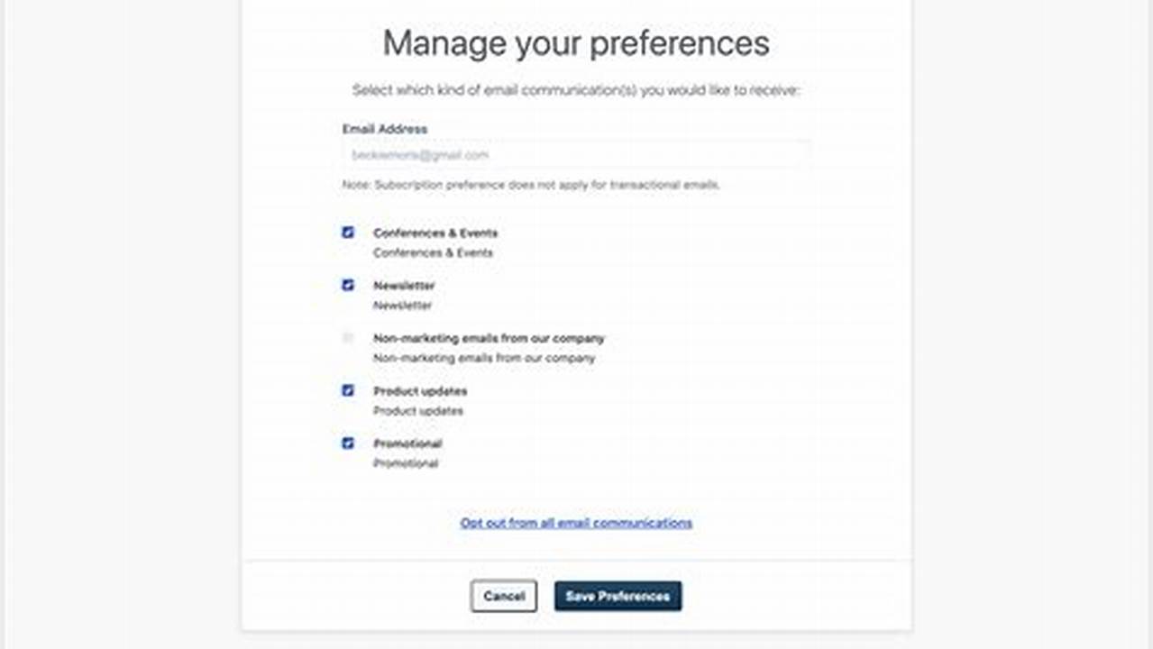 Manage Your Details And Contact Preferences., 2024