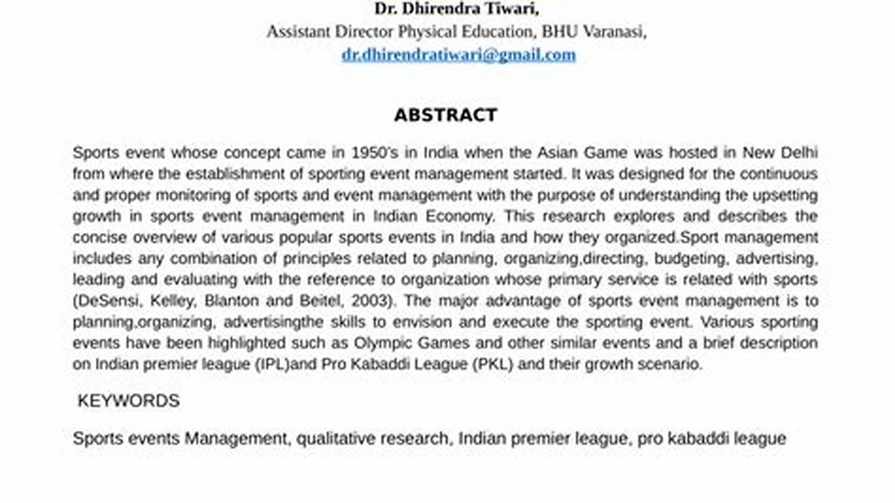 Management Of Sporting Events Class 12 Pdf