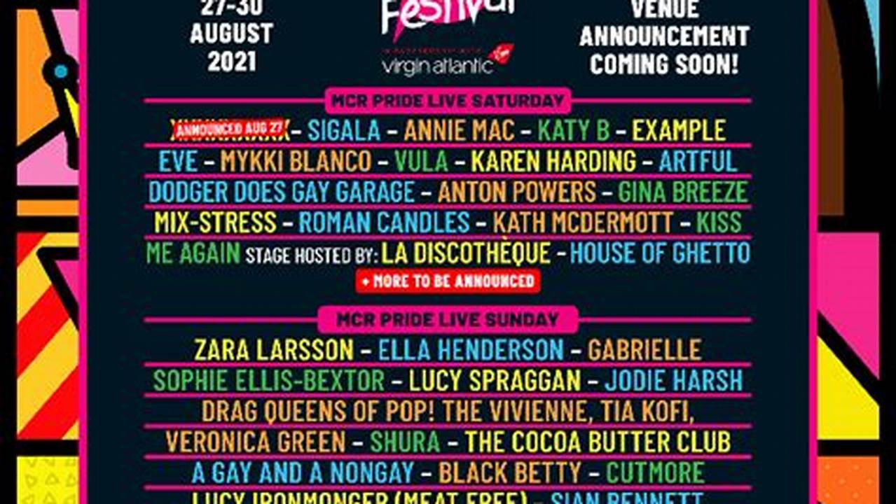 Manchester Pride 2024 Line Up