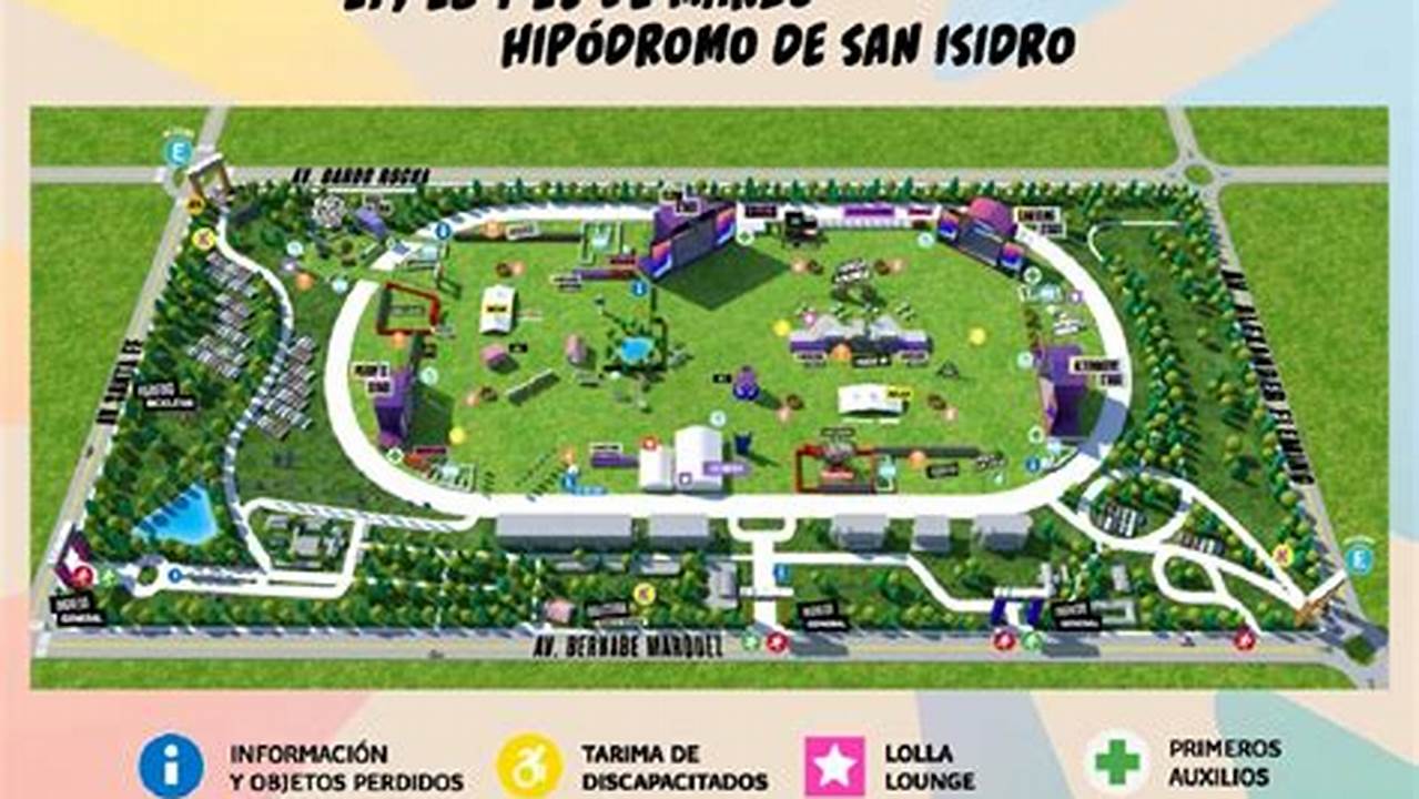 Mapa Del Hipódromo De San Isidro Para Lollapalooza Argentina 2024 (Df Entertainment) Asimismo, En Pos De Impulsar La Movilidad Sustentable, Lollapalooza Argentina Brinda Estacionamiento Gratuito., 2024