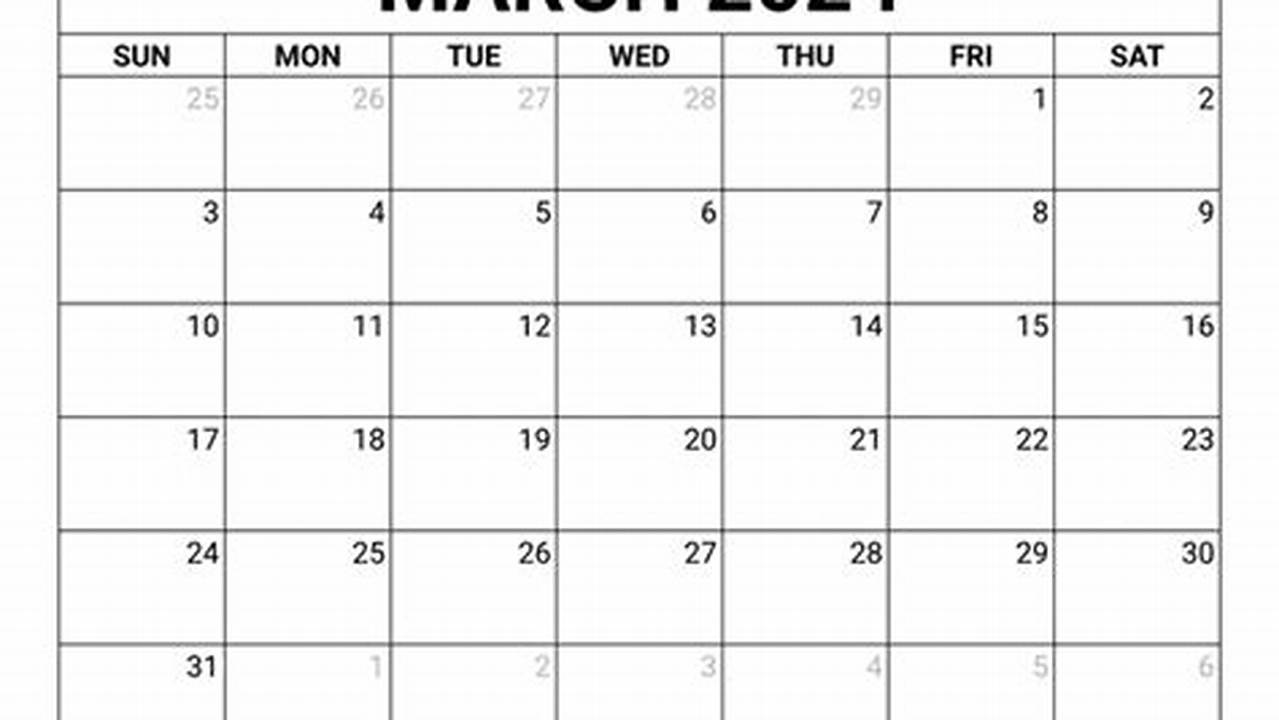 March 2024 Free Calendar Template Download