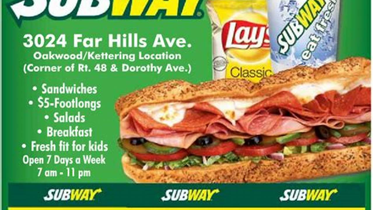 March 2024 Subway Coupons
