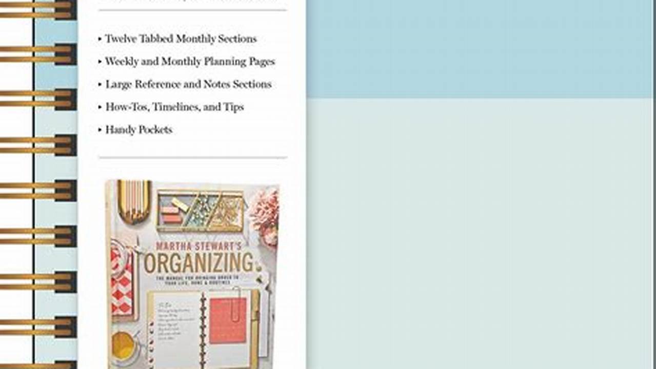 Martha Stewart'S Organizing 2024 Monthly/Weekly Planner Calendar