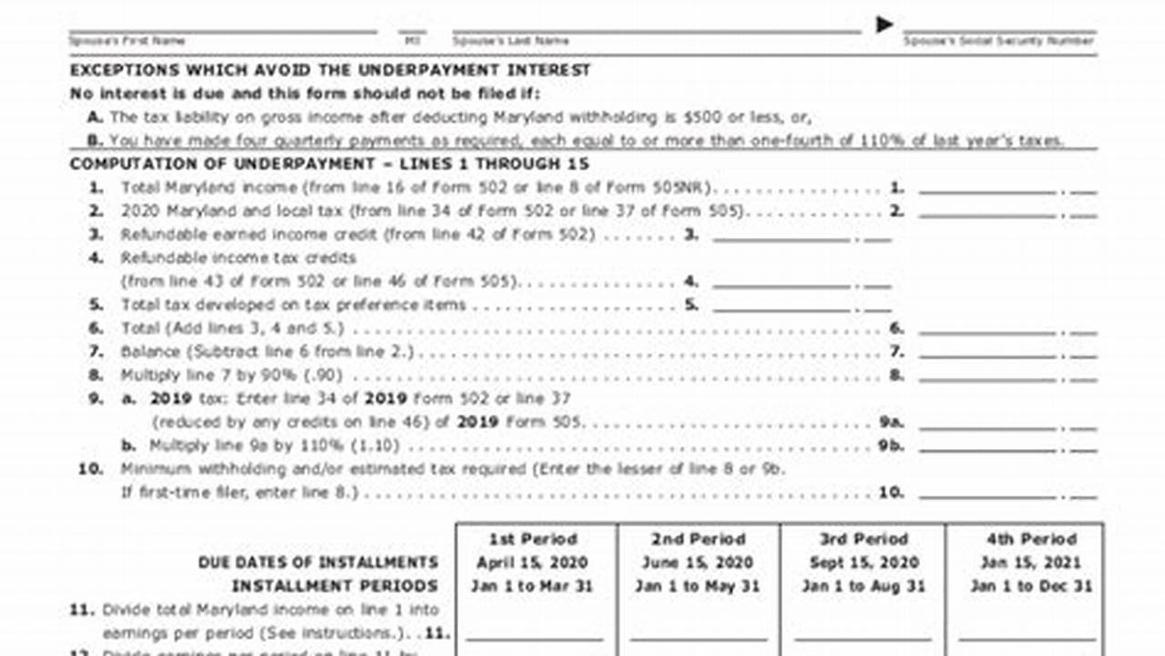 Maryland Tax Forms 2024