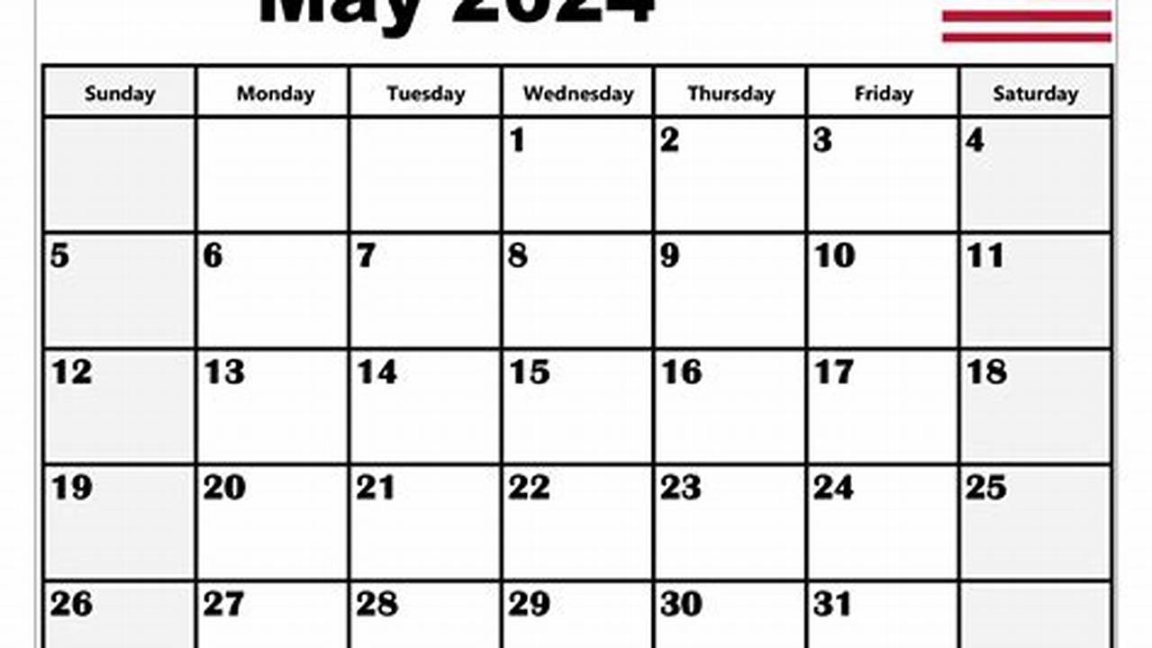 May 2024 Calendar With Holidays Printable Pdf