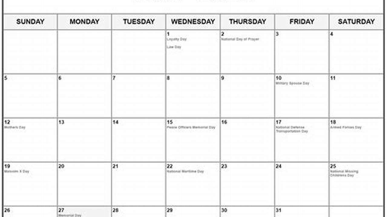 May 2024 Events And Holidays In Us