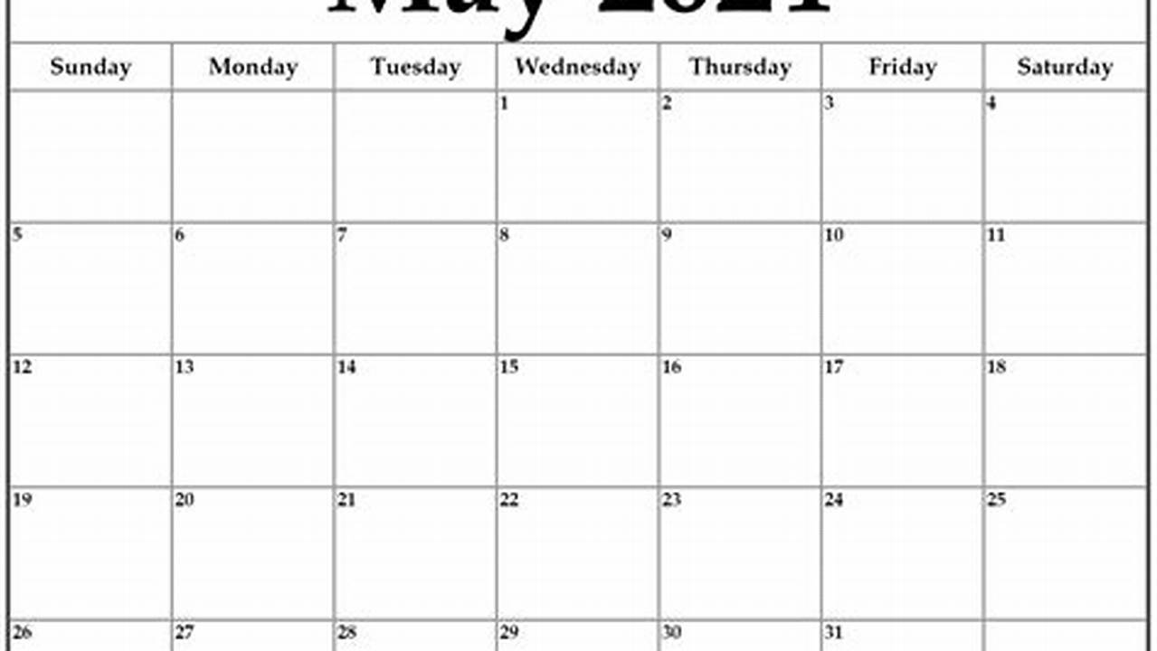 May 2024 Free Printable Calendar