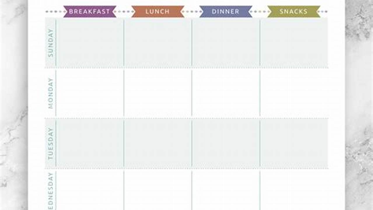 Unlock Culinary Horizons with Our Meal Planning Calendar Template