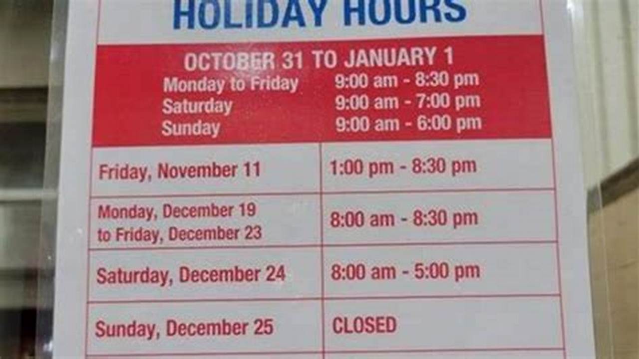 Metro Holiday Hours 2024