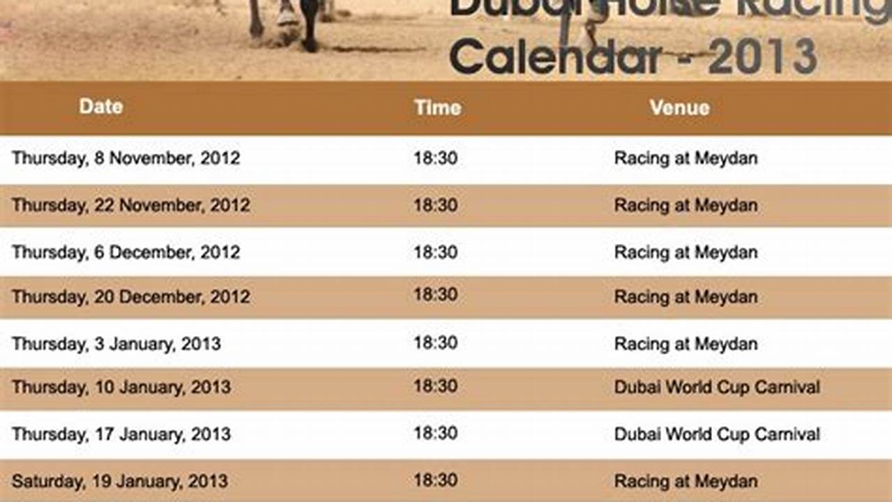 Meydan Racing Calendar 2024