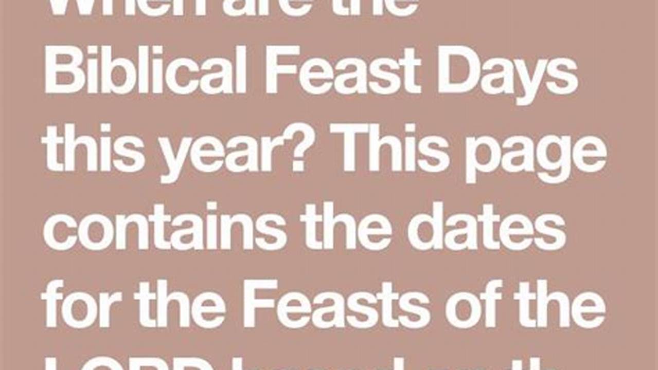 Michael Rood Feast Dates 2024
