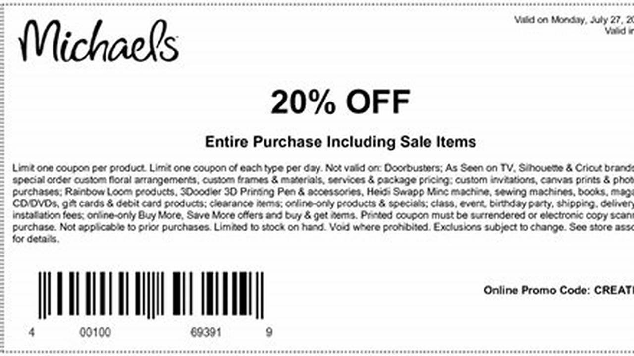 Michaels Coupons July 2024