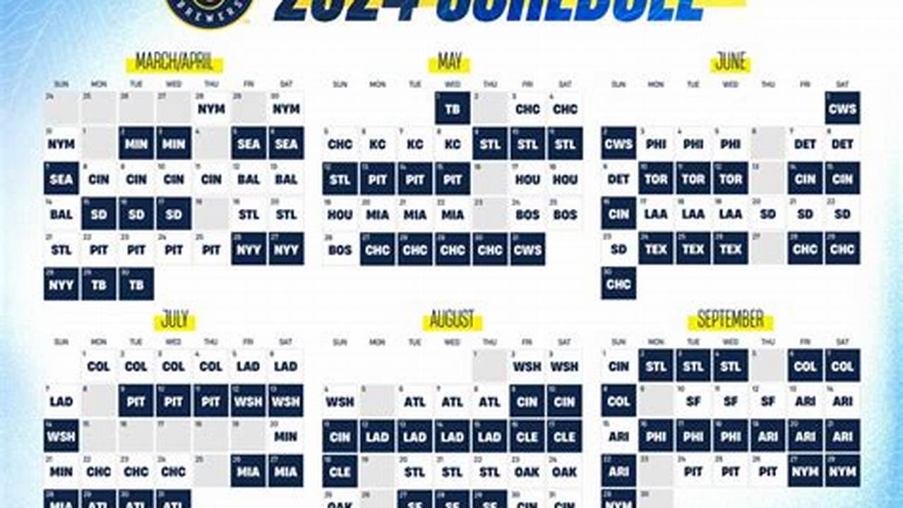 Milwaukee Brewers Calendar 2024