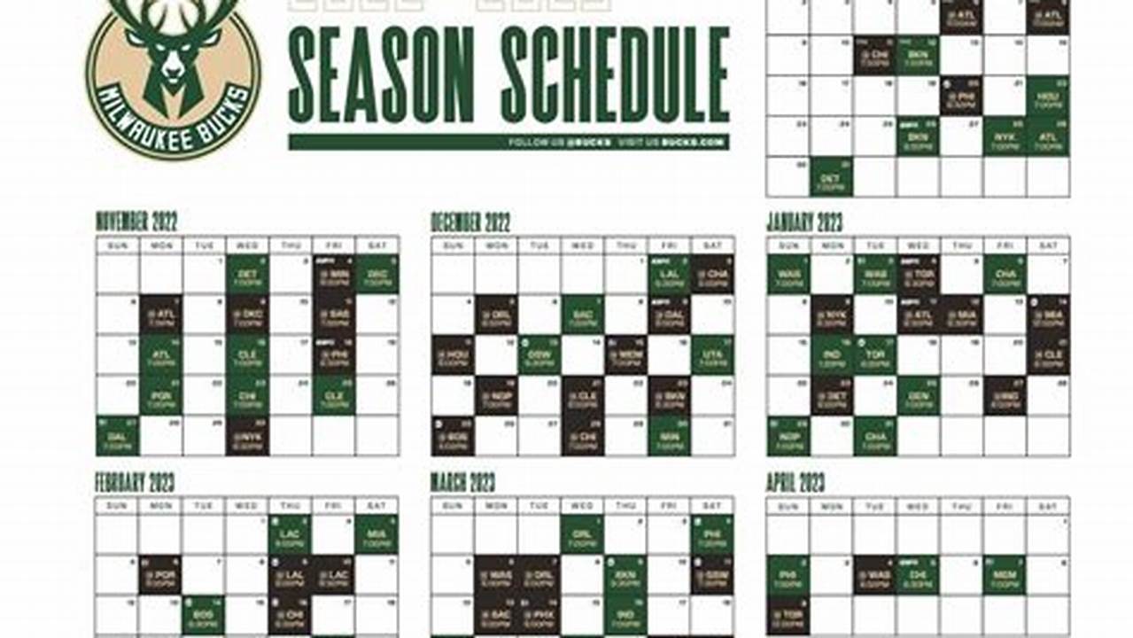 Milwaukee Bucks Schedule 2024 24 Printable