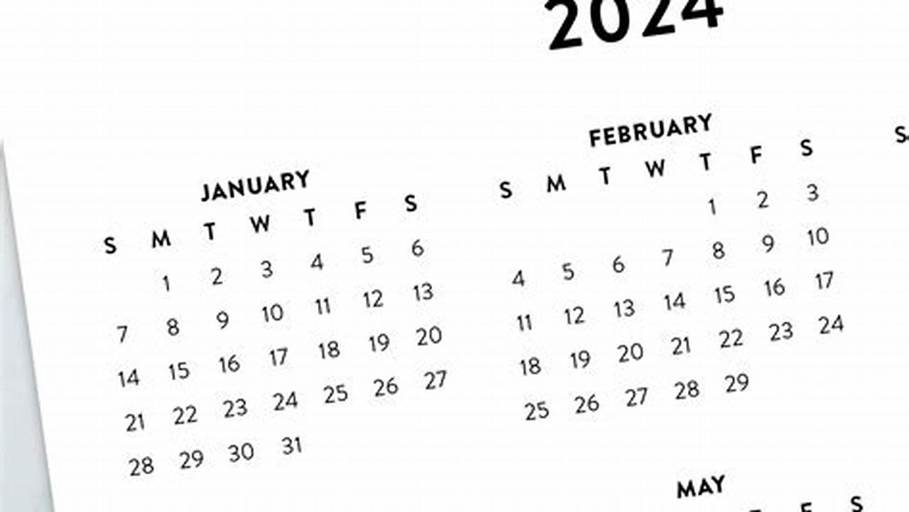 Minimalist Calendar 2024 Tacoma