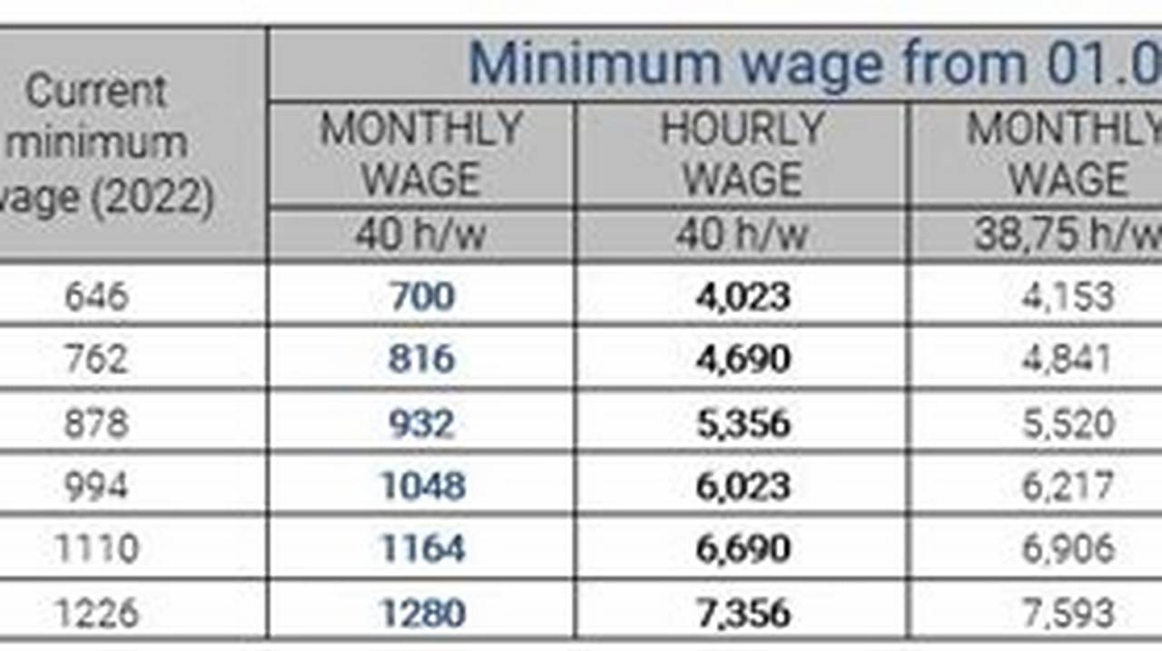 Minimum Wage With Effect From 1 July 2023., 2024