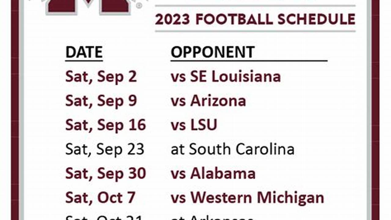 Mississippi State Football Tv Schedule 2024