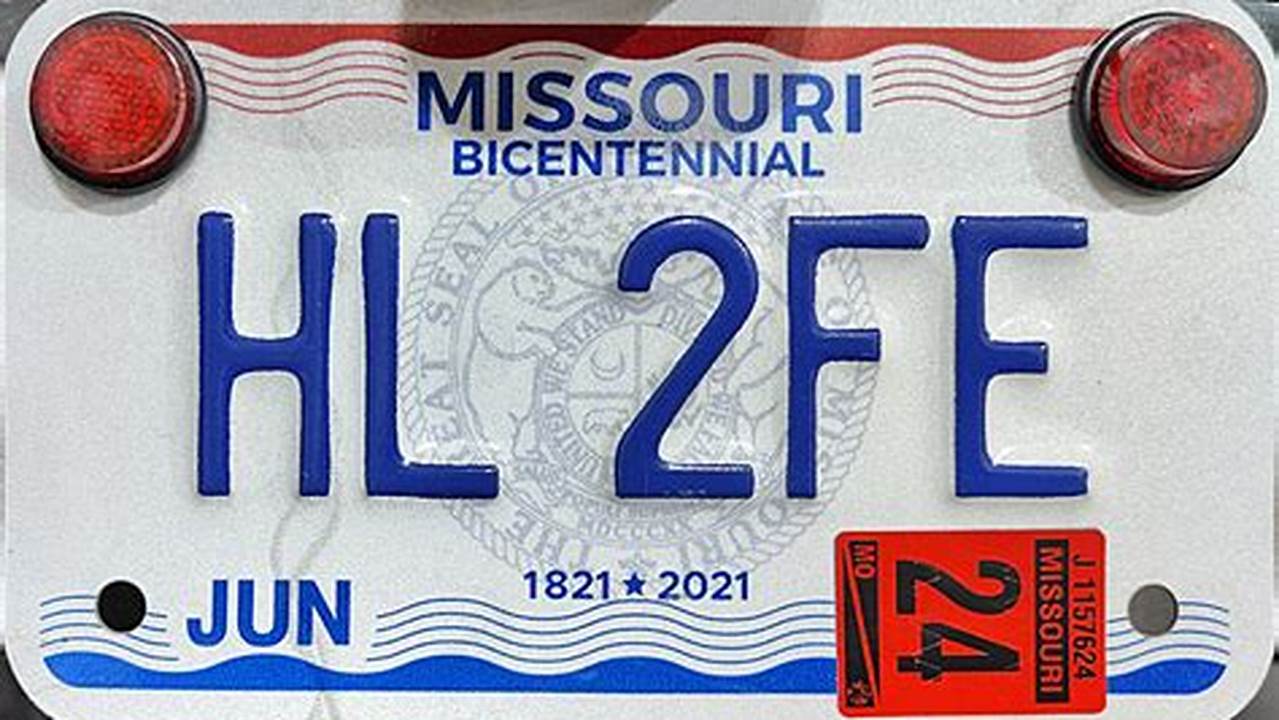 Missouri License Plate Sticker Colors 2024