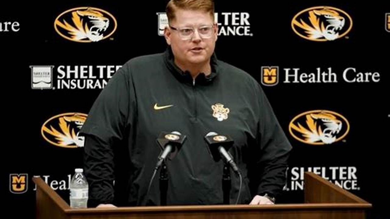 Mizzou Football Special Teams Coordinator Erik Link Addresses The Media., 2024