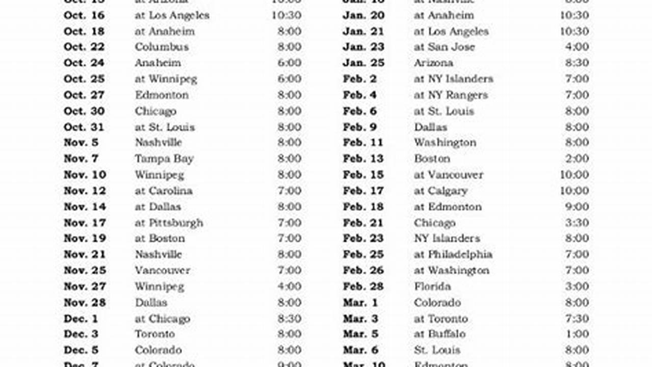 Mn Wild Schedule 2024 24 Printable