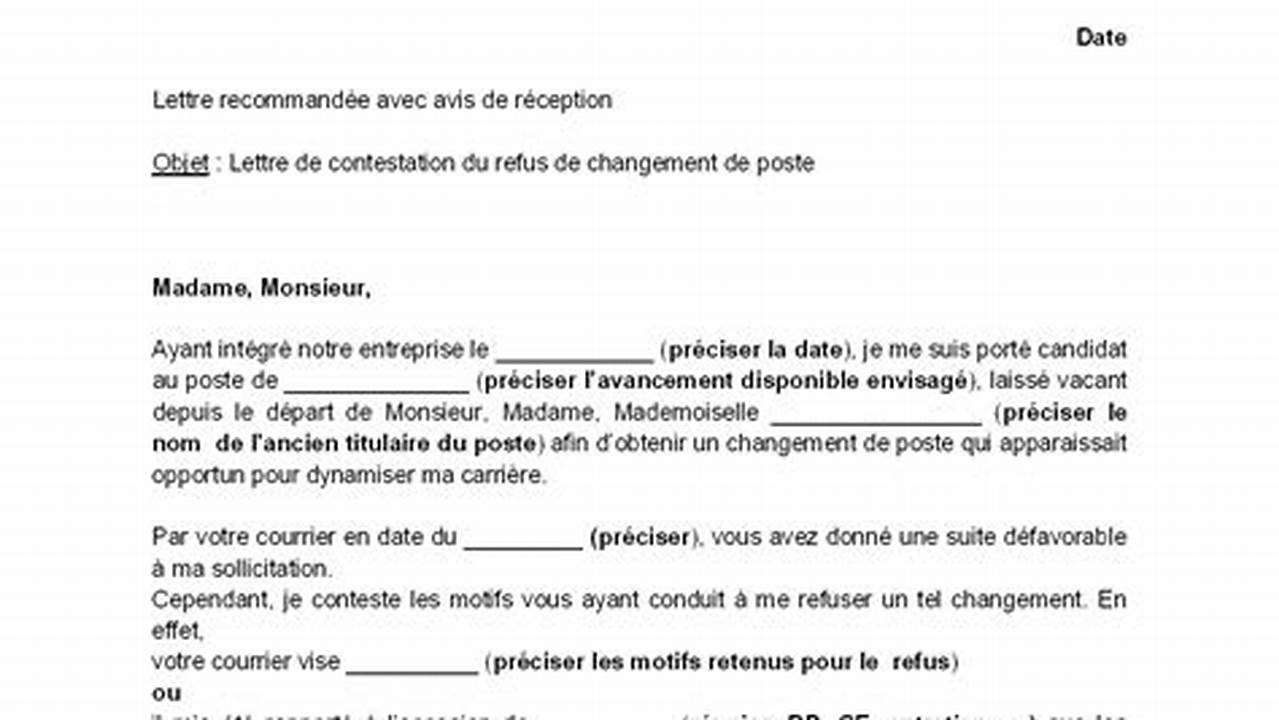 Modele Lettre De Motivation Changement De Service