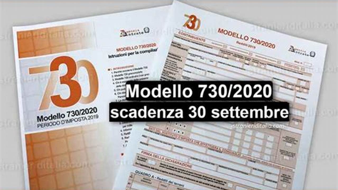 Modello 730 Anno 2020 Redditi 2019 Scadenza