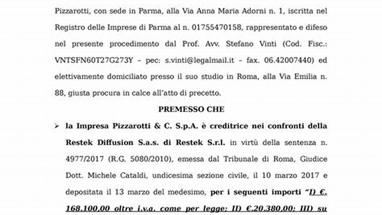 Modello Atto Di Intervento Pignoramento Presso Terzi