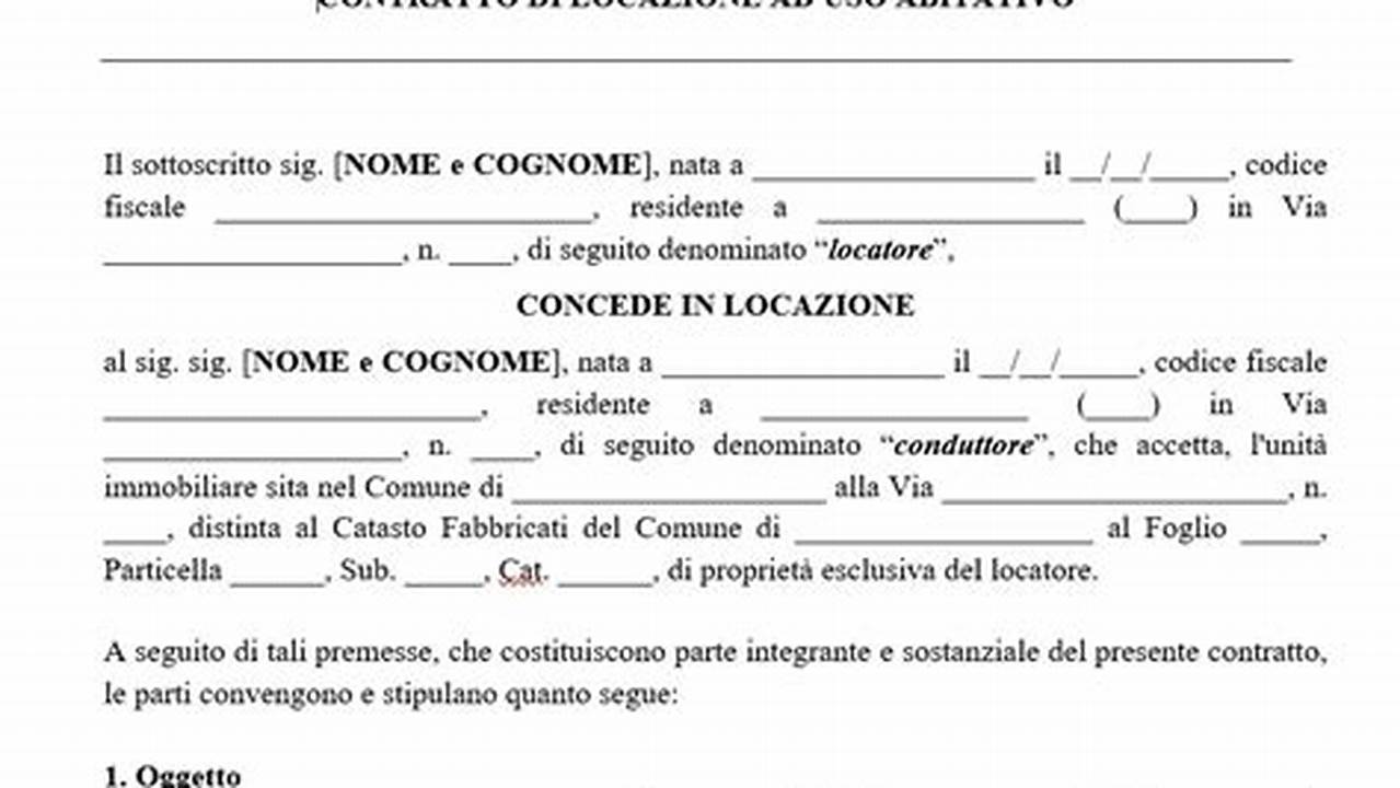 Modello Contratto Di Locazione 3 2 Con Cedolare Secca