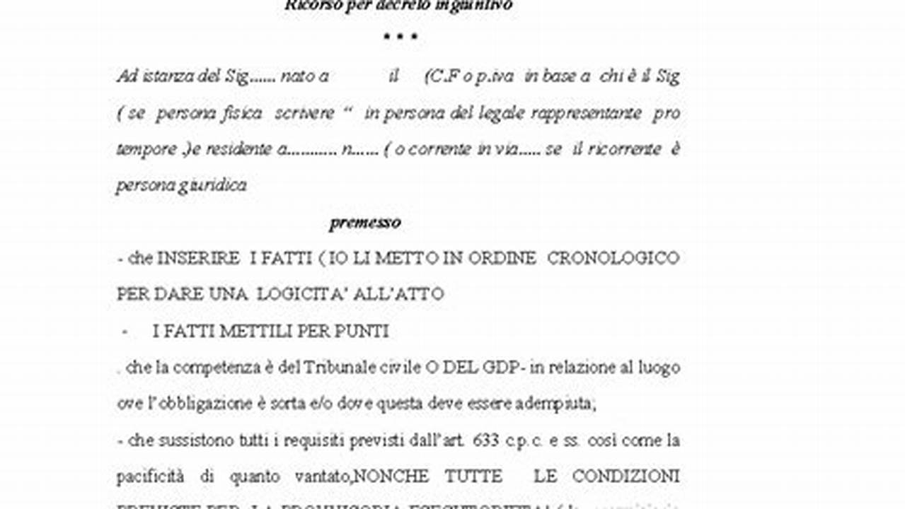 Modello Ricorso In Opposizione A Decreto Di Espulsione